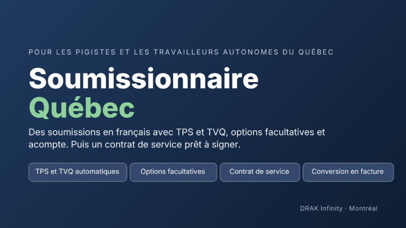 Soumissionnaire Québec